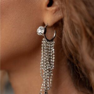 Ceaseless Chic - White Hoop Earring